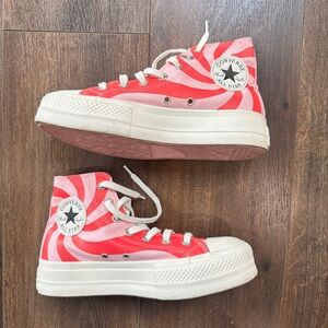 Converse Red and Pink High-Top Sneakers